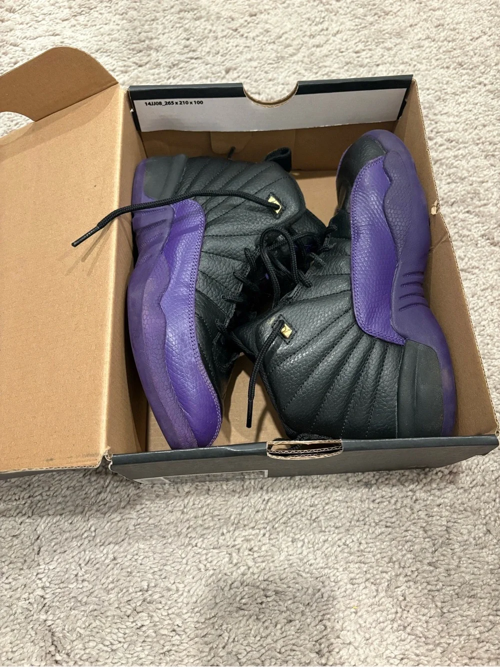 Jordan Kids Black and Purple High-Top Sneakers
